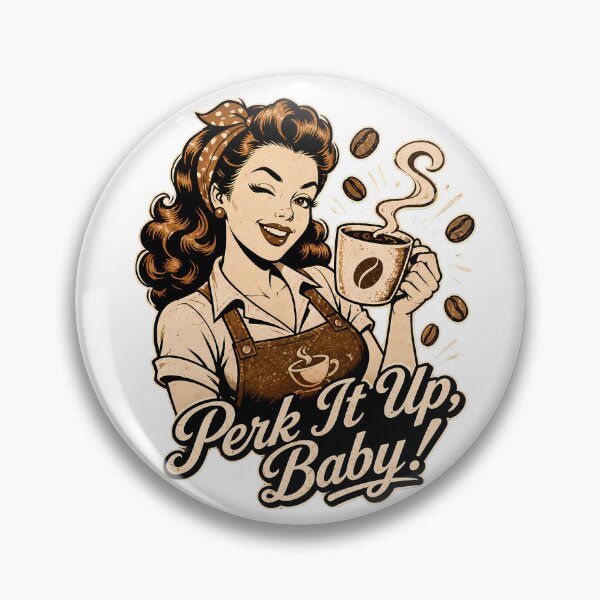 Item preview, Perk It Up Baby Coffee Pinup | Vintage Barista Aesthetic designed and sold by chattsuede.
