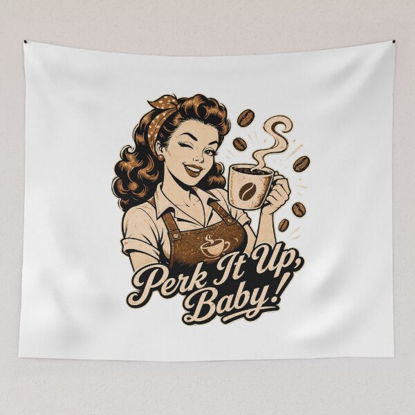 Item preview, Perk It Up Baby Coffee Pinup | Vintage Barista Aesthetic designed and sold by chattsuede.