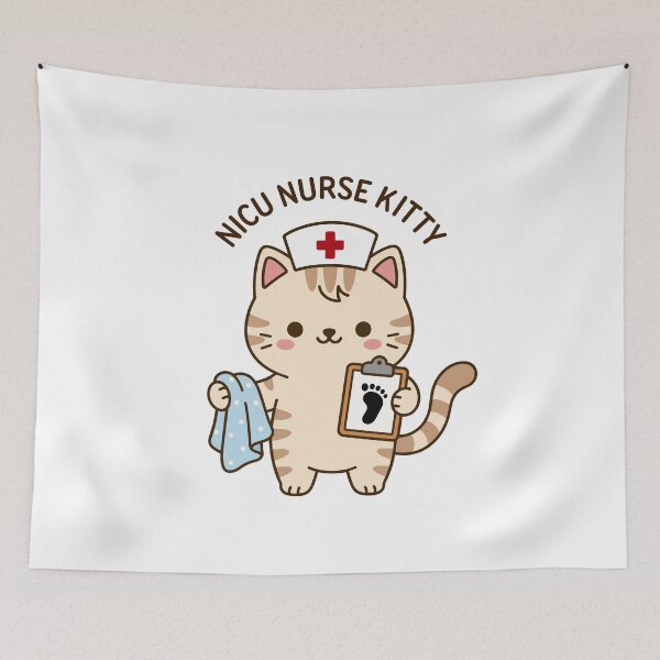 Item preview, NICU Nurse Kitty – Cute Neonatal Nurse Cat designed and sold by officinelala.