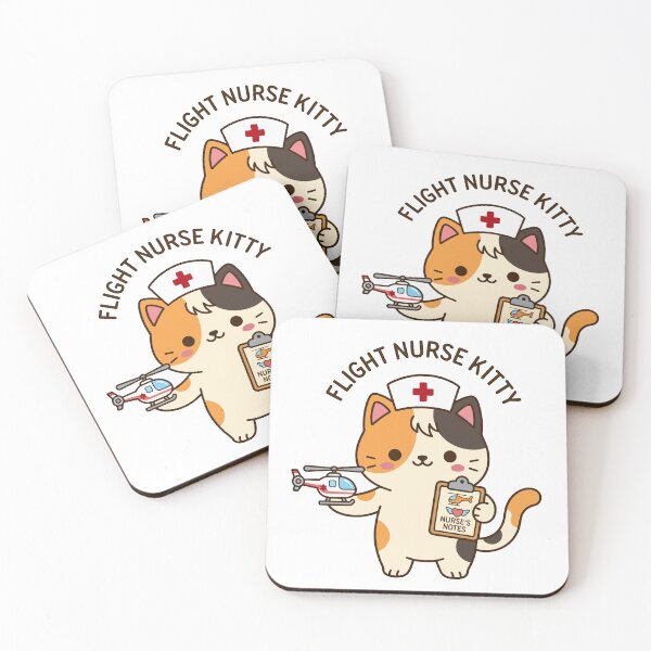 Item preview, Flight Nurse Kitty - Nursing at 10,000 Feet Cat designed and sold by officinelala.