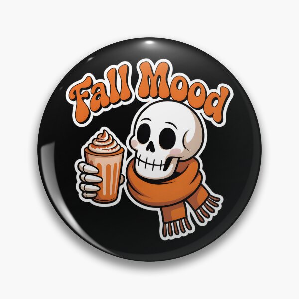 Item preview, Fall Mood Skeleton with Pumpkin Latte – Cute Cozy Autumn Coffee Design designed and sold by Raw Tigers.