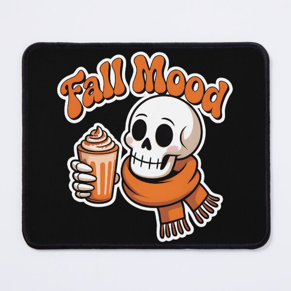 Item preview, Fall Mood Skeleton with Pumpkin Latte – Cute Cozy Autumn Coffee Design designed and sold by Raw Tigers.