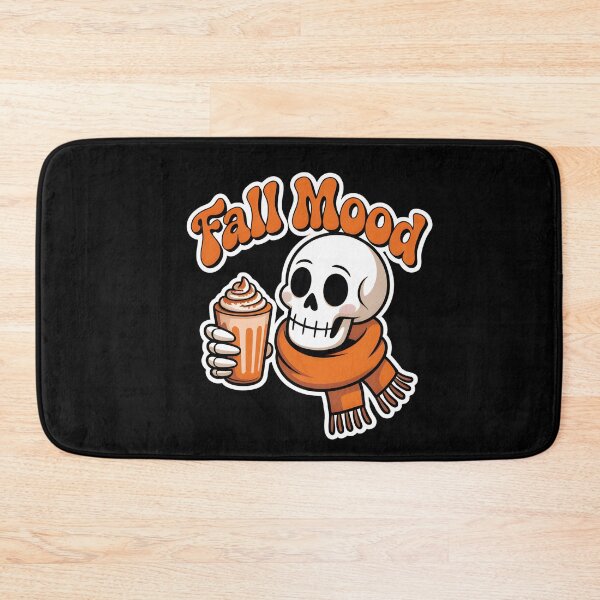 Item preview, Fall Mood Skeleton with Pumpkin Latte – Cute Cozy Autumn Coffee Design designed and sold by Raw Tigers.