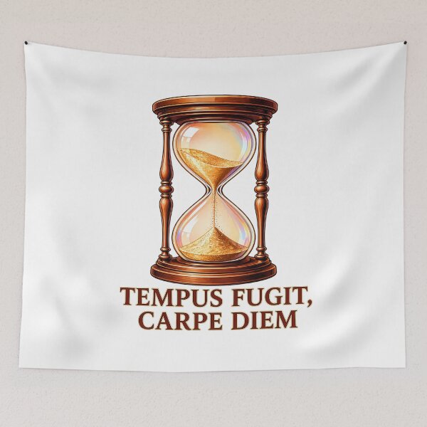Item preview, Latin Quotes Carpe Diem Hourglass - Tempus Fugit Design designed and sold by chattsuede.
