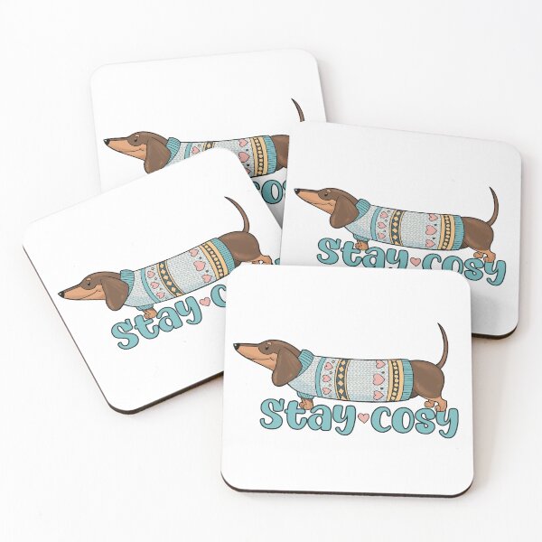Item preview, Cute dachshund in a cosy jumper - stay cosy designed and sold by LittleSausage.
