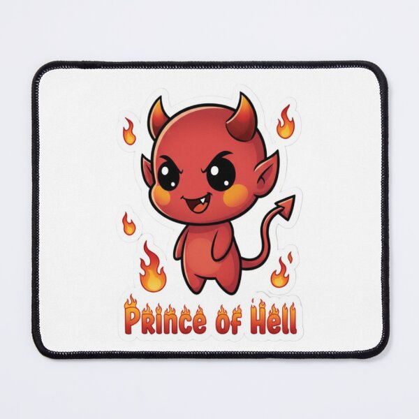 Item preview, Cute Devil Prince Cartoon With Flames designed and sold by PrintBreeze.