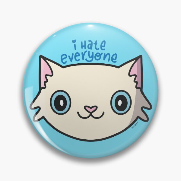 Item preview, I Hate Everyone White Fluffy Cat designed and sold by cat-and-raven.