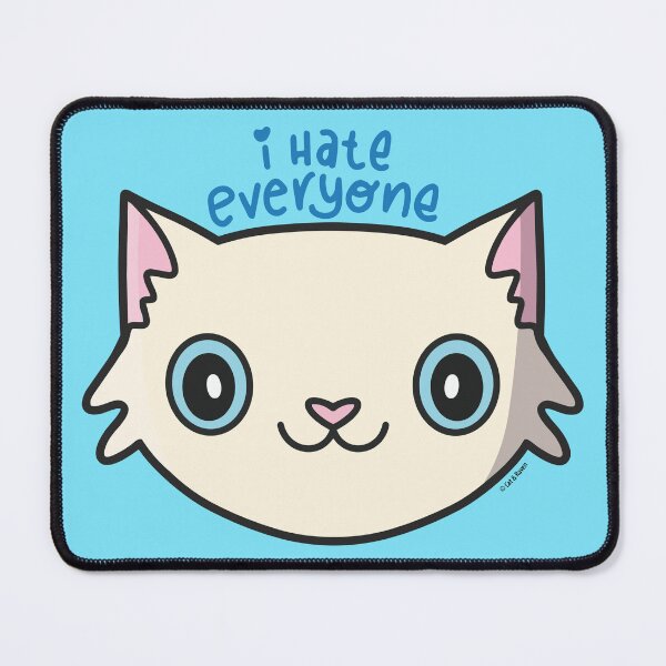 Item preview, I Hate Everyone White Fluffy Cat designed and sold by cat-and-raven.