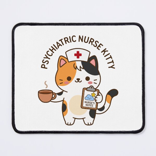 Item preview, Psychiatric Nurse Kitty – Cute Mental Health Nurse Cat designed and sold by officinelala.