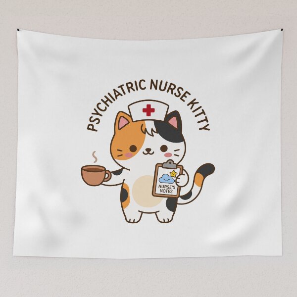 Item preview, Psychiatric Nurse Kitty – Cute Mental Health Nurse Cat designed and sold by officinelala.