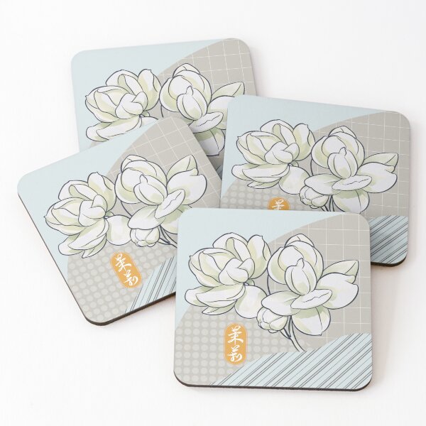 Item preview, 茉莉 Jasmine Flowers with Chinese Calligraphy Name Seal (Sage) designed and sold by FocalNotes.
