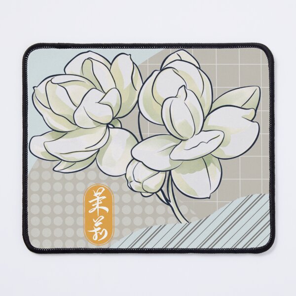 Item preview, 茉莉 Jasmine Flowers with Chinese Calligraphy Name Seal (Sage) designed and sold by Focal Notes Calligraphy.