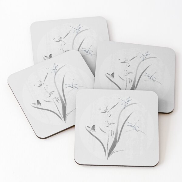 Item preview, Wild Orchid and Dragonfly Zen – Traditional Japanese Sumi-e Ink Art designed and sold by alizye.