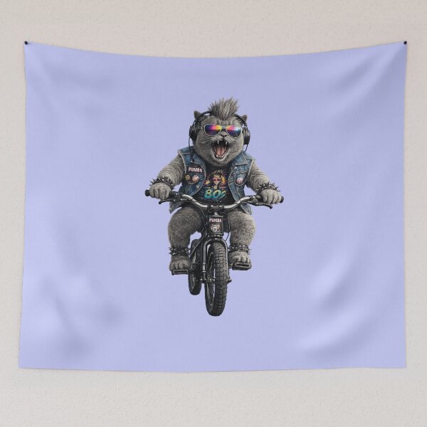 Item preview,  Rock Punk Cat on Bicycle designed and sold by MeggieMusica.