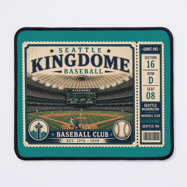 Item preview, Seattle Baseball Vintage Ticket Stub Kingdome Retro Dome Stadium Design designed and sold by GhostDawgs.