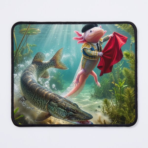 Item preview, Axolotl Matador Fights Muskie designed and sold by Tridentulus.