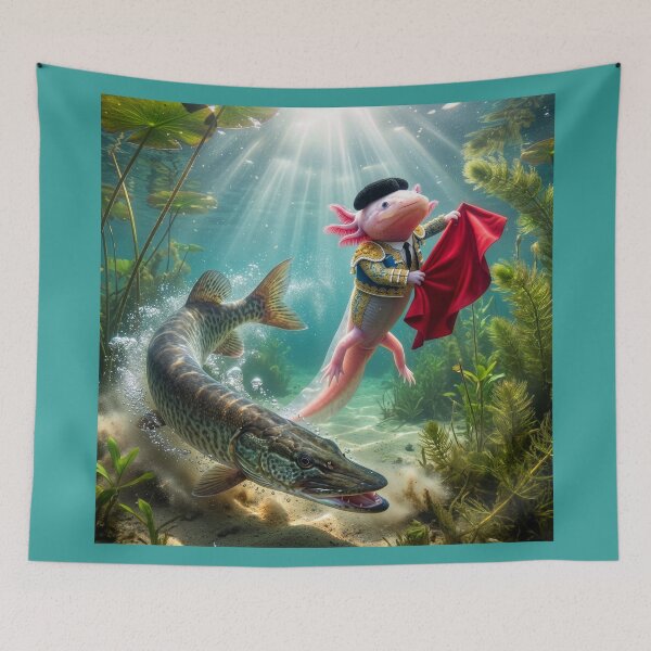 Item preview, Axolotl Matador Fights Muskie designed and sold by Tridentulus.