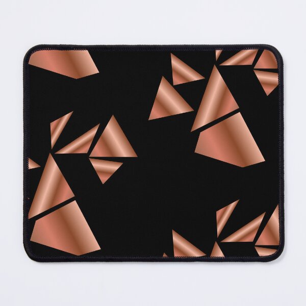 Item preview, Rose Gold and Black Abstract Geometric Triangles designed and sold by Typomuse-studio.
