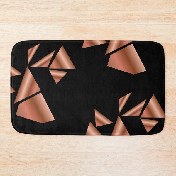Item preview, Rose Gold and Black Abstract Geometric Triangles designed and sold by Typomuse-studio.