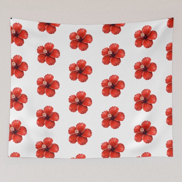 Item preview, Red hibiscus flower watercolor painting  designed and sold by uunaa.