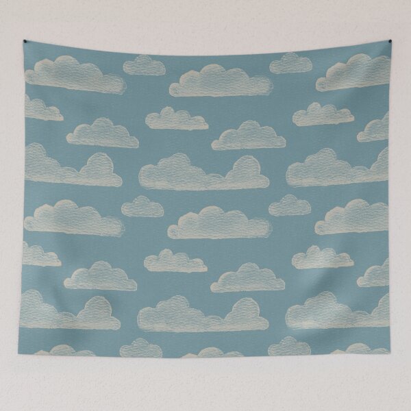 Item preview, Dreamtime Clouds Watercolor Pattern - Peacock + Dove designed and sold by Irene Estelle.