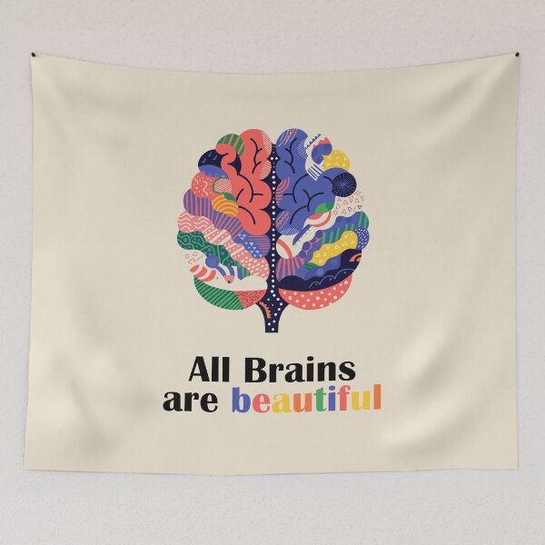 Item preview, All Brains Are Beautiful — Colorful Neurodiversity Art designed and sold by Marlene Wagenhofer.