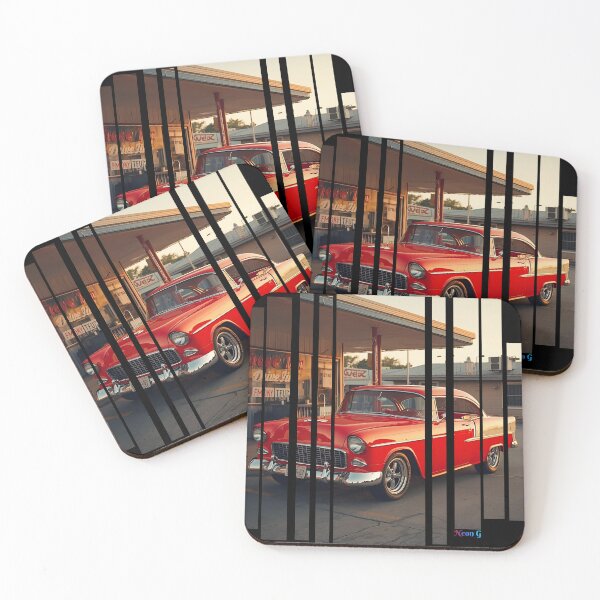 Item preview, Chevy Bel Air 1955, 50s pastel palette, chrome shine, mid-century diner vibe 5 designed and sold by Neon G.