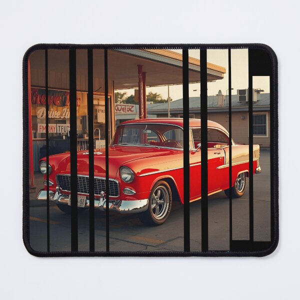Item preview, Chevy Bel Air 1955, 50s pastel palette, chrome shine, mid-century diner vibe 5 designed and sold by Neon G.