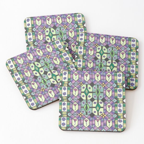 Item preview, Suze - Hand Drawn Floral Tile Pattern designed and sold by AJPrettyObscene.
