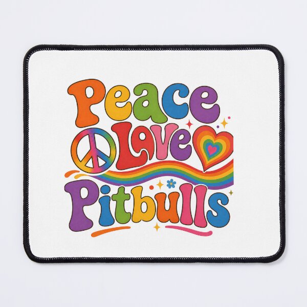 Item preview, Peace Love Pitbulls 70'S Retro  Bubble Letters  designed and sold by My Pitbull Place.