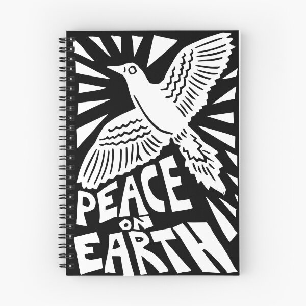 Item preview, Peace on Earth Dove Linocut White Ink designed and sold by SarahFullerArt.