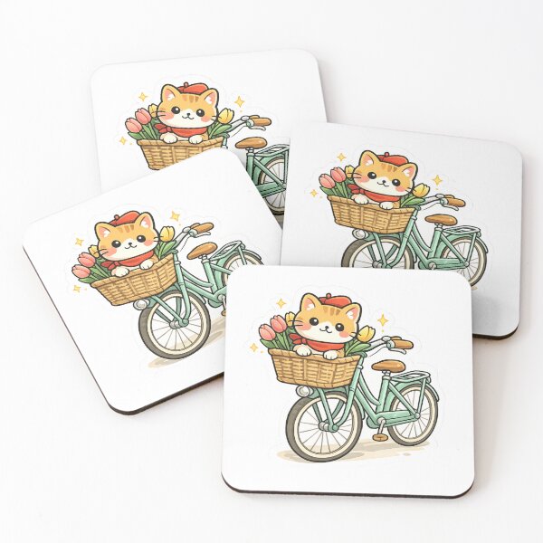 Item preview, Cute Amsterdam Cat Bicycle Sticker – Dutch Tulip Vibes designed and sold by ZYNORAworld.