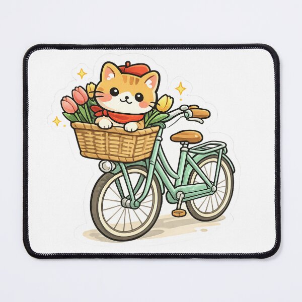 Item preview, Cute Amsterdam Cat Bicycle Sticker – Dutch Tulip Vibes designed and sold by ZYNORAworld.