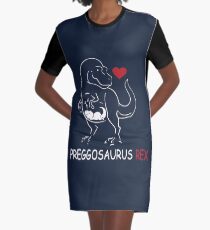 Pregosaurus Preggosaurus Cute Funny Pregnancy Maternity Graphic T-Shirt Dress