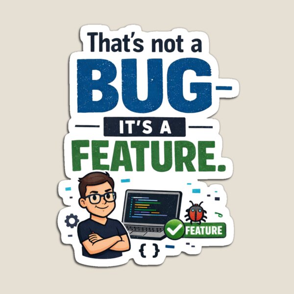 Item preview, Not a Bug It’s a Feature Funny Coding Design designed and sold by CoolTShirtDesign.