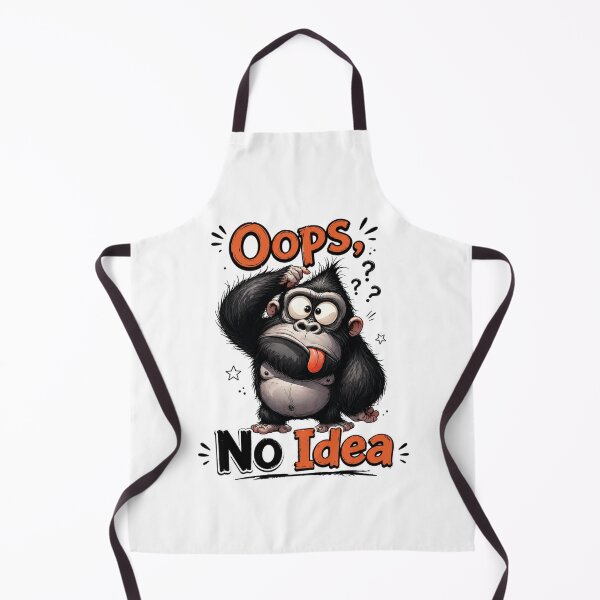 Item preview, Funny Cartoon Gorilla Stuck On A Problem Oops No Idea Graphic Illustration designed and sold by LOLKart.