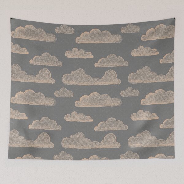 Item preview, Dreamtime Clouds Watercolor Pattern - Slate + Melon designed and sold by Irene Estelle.