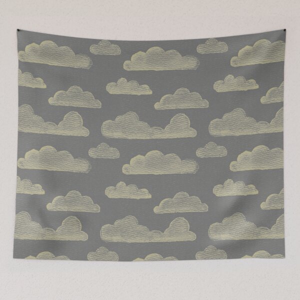 Item preview, Dreamtime Clouds Watercolor Pattern - Slate + Gold designed and sold by Irene Estelle.