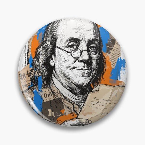 Item preview, Benjamin Franklin Artistic Portrait Vintage Collage Style designed and sold by TaruHonu.