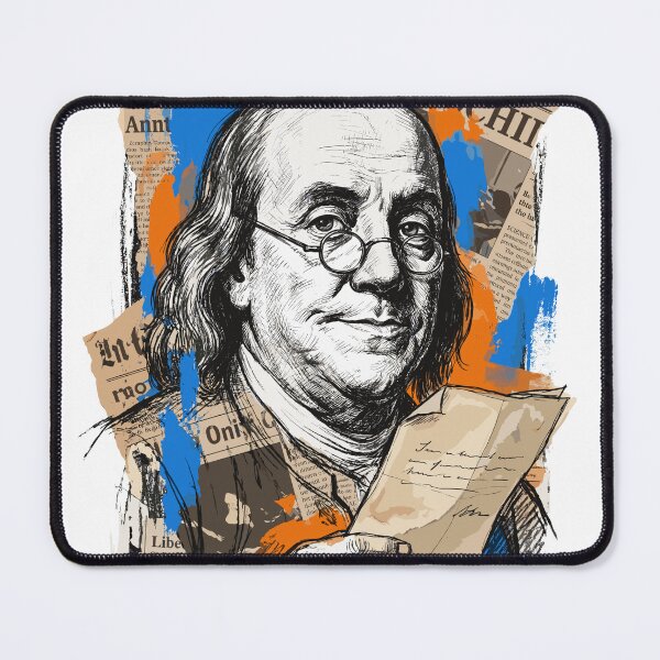 Item preview, Benjamin Franklin Artistic Portrait Vintage Collage Style designed and sold by TaruHonu.