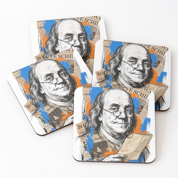 Item preview, Benjamin Franklin Artistic Portrait Vintage Collage Style designed and sold by TaruHonu.