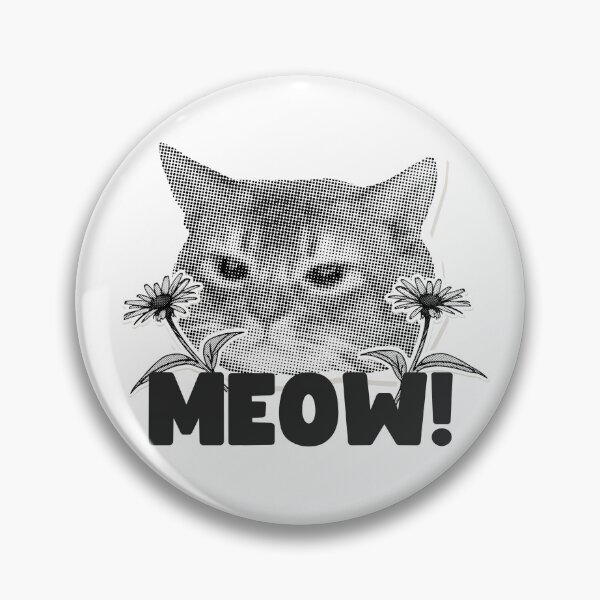 Artikelvorschau, Vintage-Halbton-Grumpy-Cat-Miau! Blumengrafik entworfen und verkauft von AkaiRoom.