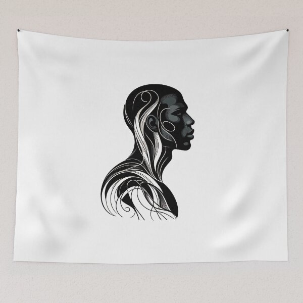 Item preview, minimalist face of a beautiful black man designed and sold by Lellenatavarez.