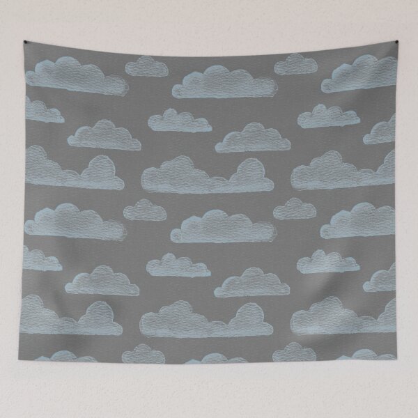 Item preview, Dreamtime Clouds Watercolor Pattern - Slate + Sky designed and sold by Irene Estelle.