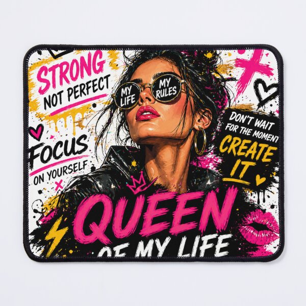 Item preview, Queen of My Life – Strong Not Perfect Empowered Woman Street Art Design designed and sold by Erik Visnievskij.