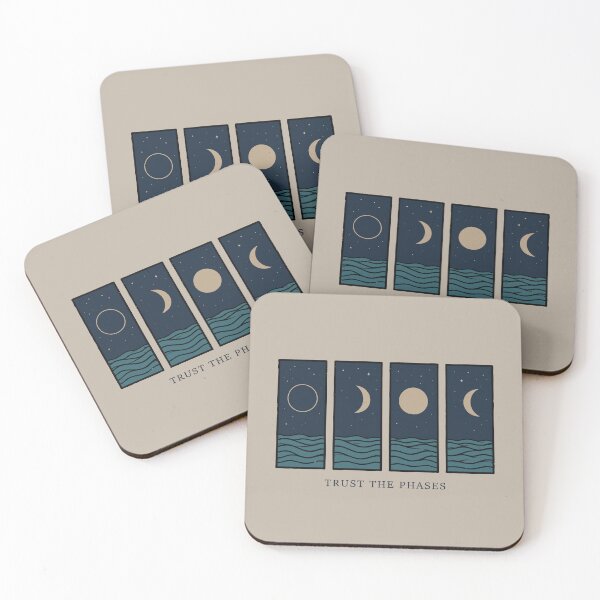 Item preview, Moon Phases Ocean Waves Graphic designed and sold by CamaleonDesigns.