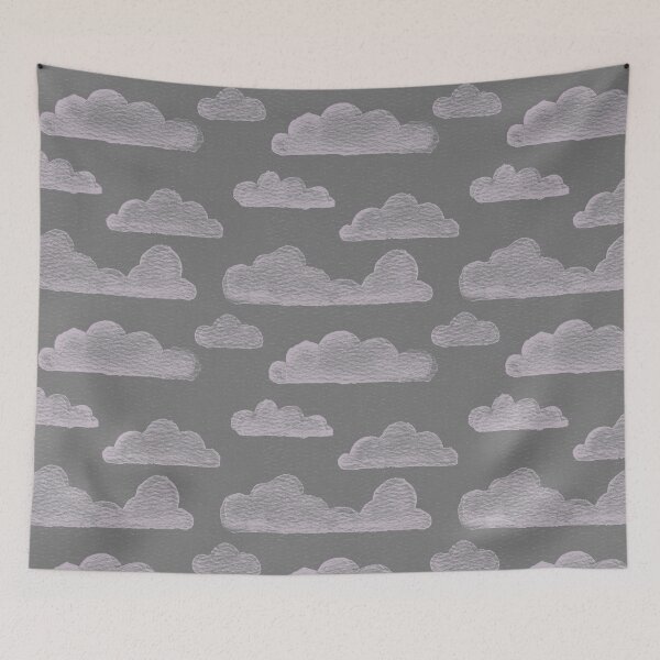 Item preview, Dreamtime Clouds Watercolor Pattern - Slate + Dust designed and sold by Irene Estelle.