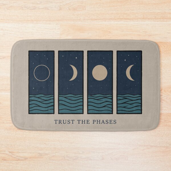 Item preview, Moon Phases Ocean Waves Graphic designed and sold by CamaleonDesigns.
