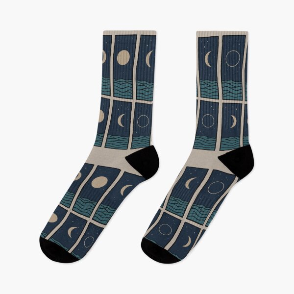 Item preview, Moon Phases Ocean Waves Graphic designed and sold by CamaleonDesigns.