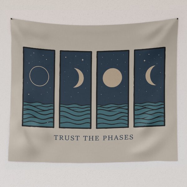 Item preview, Moon Phases Ocean Waves Graphic designed and sold by CamaleonDesigns.